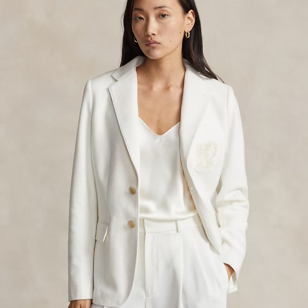 Polo Ralph Lauren Crest Patch Cream color Wool Blazer